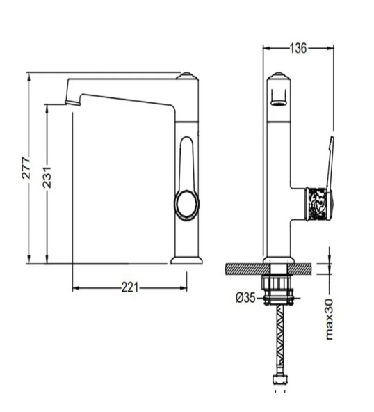 Bocchi Orient Eviye Bataryası Krom 1005-0090 - Resim 2
