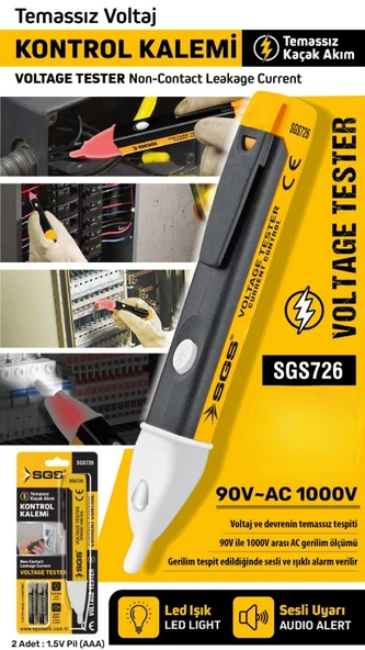 SGS PROFESYONEL TEMASSIZ VOLTAJ KONTROL KALEMİ - Resim 3