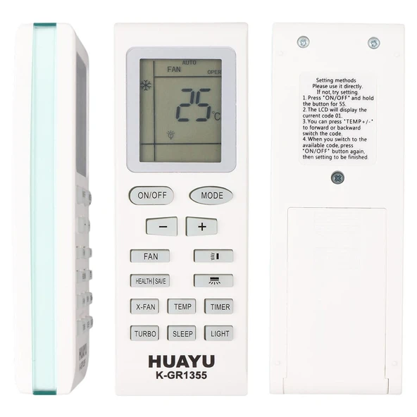 Huayu K-GR1355 Flair YB1FA Duvar Tip BTU Klima Kumandası ürün görseli 1