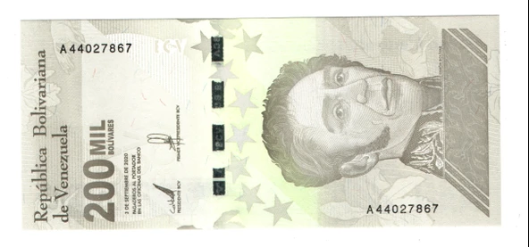 EABİ-Venezuella 200 Mıl. Bolivares 2020 A44027867 (wb0422) ürün görseli 1