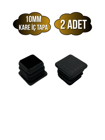 Kare Demir Profil İç Tapa Geçme Plastik Ayak Geçme Koruma Plastiği(10MM)(SİYAH) Siyah 10mm SİYAH - 2 ADET ürün görseli 1
