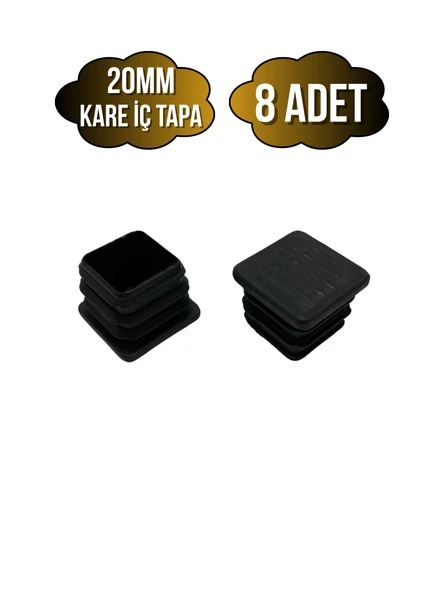 Kare Demir Profil İç Tapa Geçme Plastik Ayak Geçme Koruma Plastiği(20MM)(SİYAH) Siyah 20mm SİYAH - 8 ADET ürün görseli 1