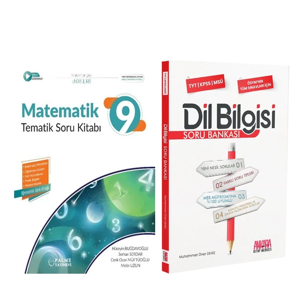 Palme 9.Sınıf Matematik ve AKM Dil Bilgisi Soru Bankası Seti 2 Kitap ürün görseli 1