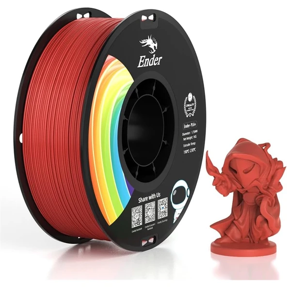 Creality Ender Pla+ Kırmızı Filament 1.75mm 1000gr ürün görseli 1