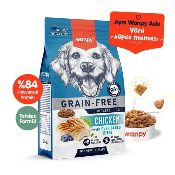 Wanpy Tahılsız Tavuklu Yetişkin Köpek Maması 1,5 kg ürün görseli 1
