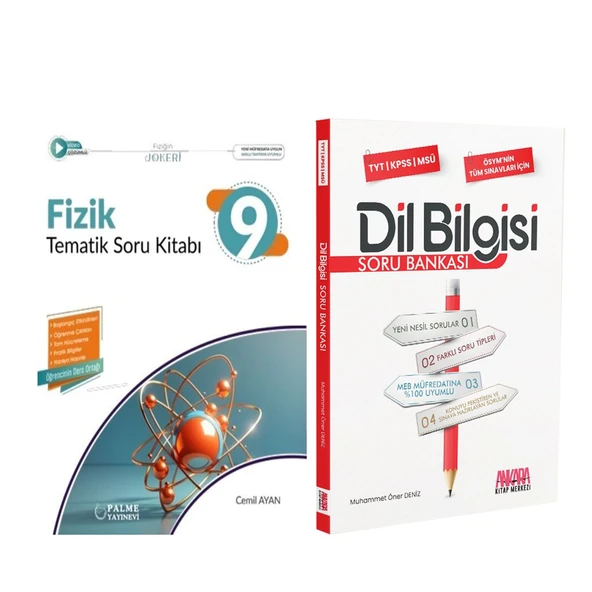 Palme 9.Sınıf Fizik ve AKM Dil Bilgisi Soru Bankası Seti 2 Kitap ürün görseli 1
