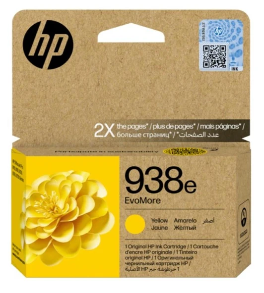 HP 938e Yellow Sarı Yüksek Kapasite Kartuş 4S6Y1PE ürün görseli 1