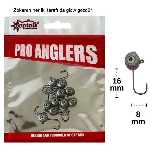 Captain 6420 Jighead Glow Eye 3.5gr Zoka (10'lu Paket) ürün görseli 1