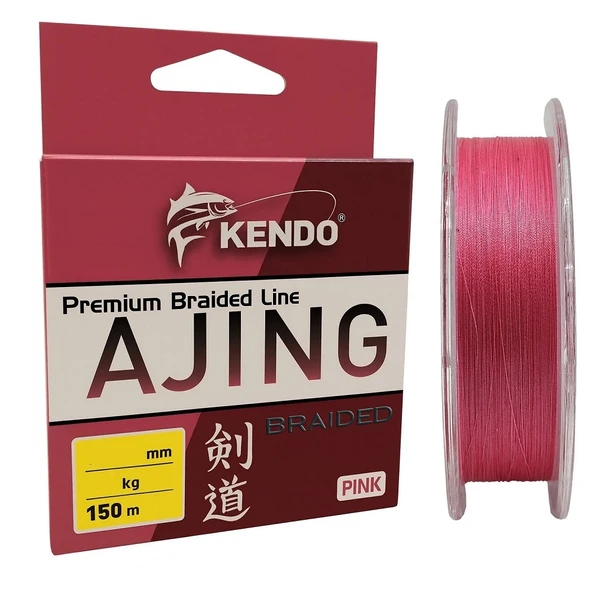 Kendo Ajing Premium Braided Line Pink 150m Örgü İp Misina ürün görseli 1