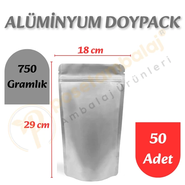 Alüminyum Kilitli Doypack 18x29x9 cm (50 Adet) ürün görseli 1