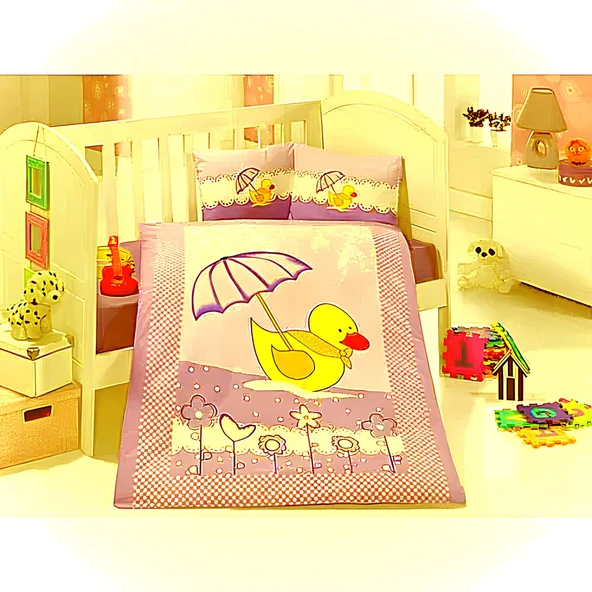 Clasy Bebek Nevresim Takımı Duck Lila ürün görseli 1