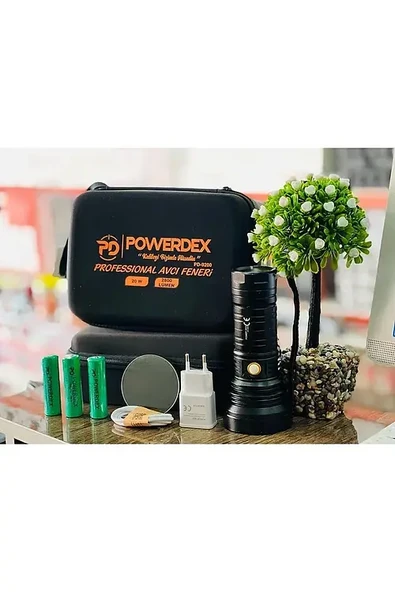 POWERDEX PD-9200 Şarj Edilebilir Pilli Profesyonel Avcı El Feneri 20w ürün görseli 1