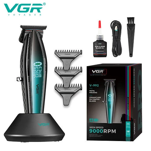 VGR V-992 yüksek hızlı 9000RPM Motor DLC bıçak berber profesyonel saç düzeltici ürün görseli 1