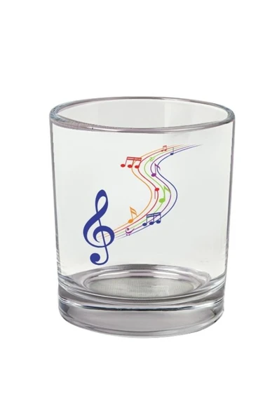 Özcan Tasarım Müzik Baskılı Viski Bardağı - Notalı Bardak ürün görseli 1