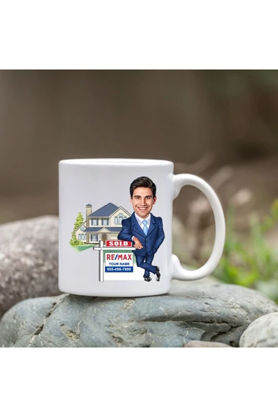 Özcan Tasarım Kişiye Özel Bardak - Karikatür Bardak - Erkek Masa Başı Bardağı ürün görseli 1