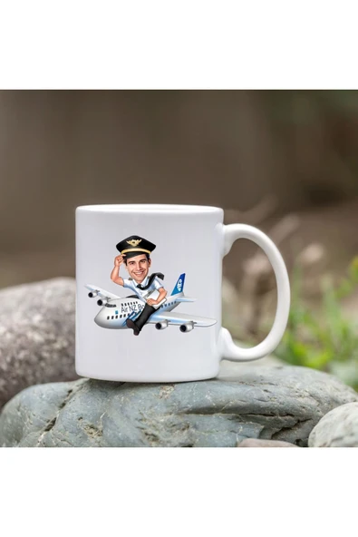 Özcan Tasarım Kişiye Özel Bardak - Karikatür Bardak - Pilot Bardağı ürün görseli 1