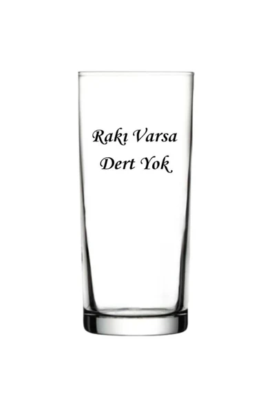 Özcan Tasarım Rakı Varsa Dert Yok Yazılı Rakı Bardağı ürün görseli 1