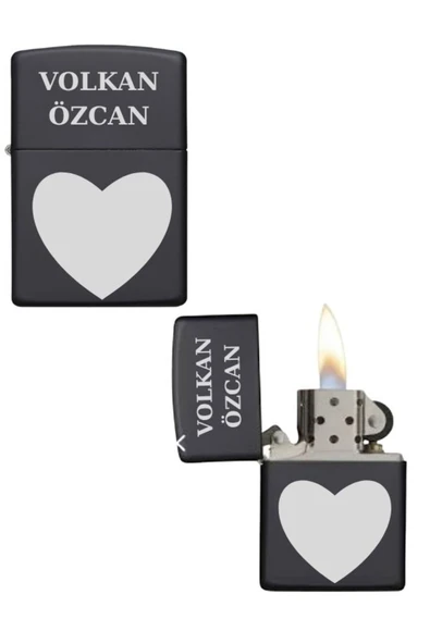Özcan Tasarım Kişiye Özel Kalpli Metal Çakmak ürün görseli 1