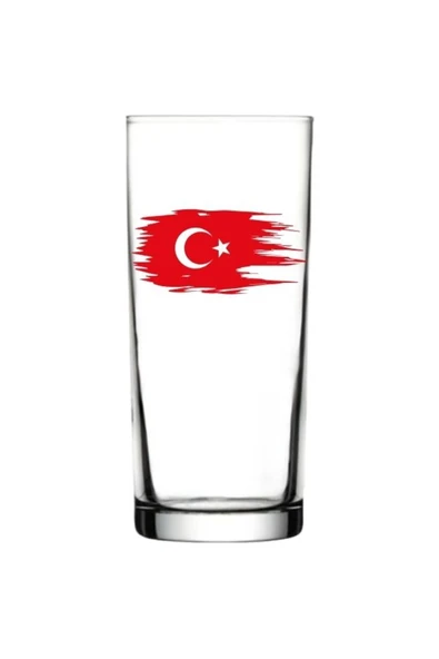 Özcan Tasarım Türk Bayrak Baskılı Rakı Bardağı - Türk Bayraklı Rakı Bardağı ürün görseli 1