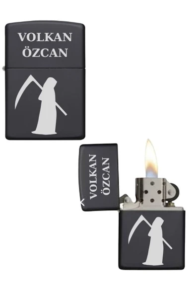 Özcan Tasarım Kişiye Özel Azrail Baskılı Metal Çakmak ürün görseli 1