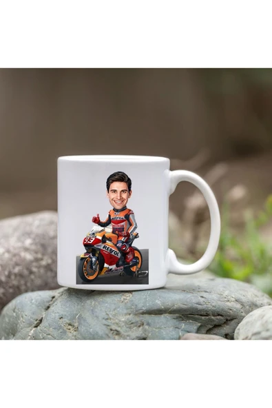 Özcan Tasarım Kişiye Özel Bardak - Karikatür Bardak - Motorlu Erkek Bardağı ürün görseli 1