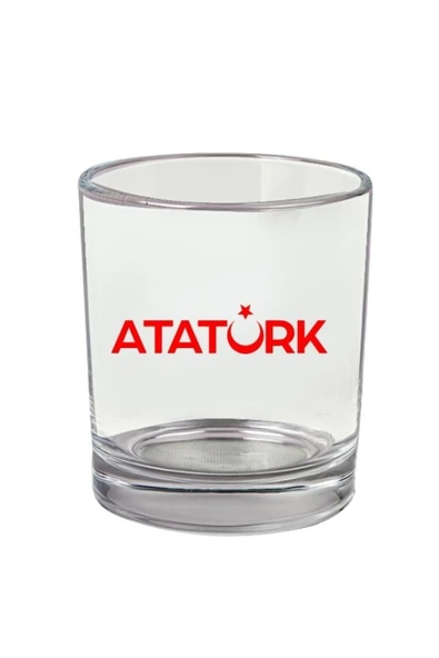 Özcan Tasarım Atatürk Baskılı Viski Bardağı - Ay Yıldızlı Bardak ürün görseli 1