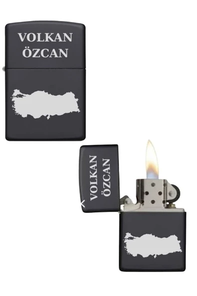 Özcan Tasarım Kişiye Özel Türkiye Haritalı Metal Çakmak ürün görseli 1