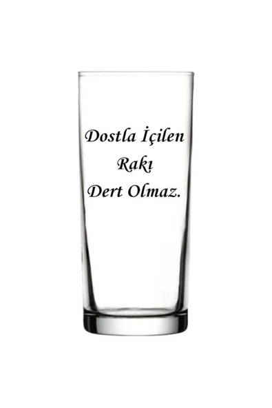 Özcan Tasarım Dost İle İçilen Rakı Dert Olmaz Yazılı Rakı Bardağı ürün görseli 1