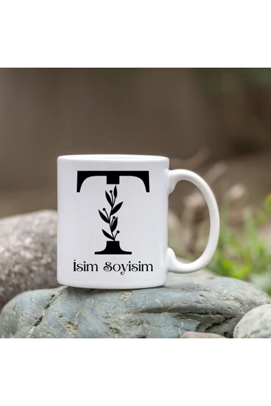 Özcan Tasarım Kişiye Özel T Harfi Bardak - İsim Yazılı Bardak - İsimli Bardak ürün görseli 1