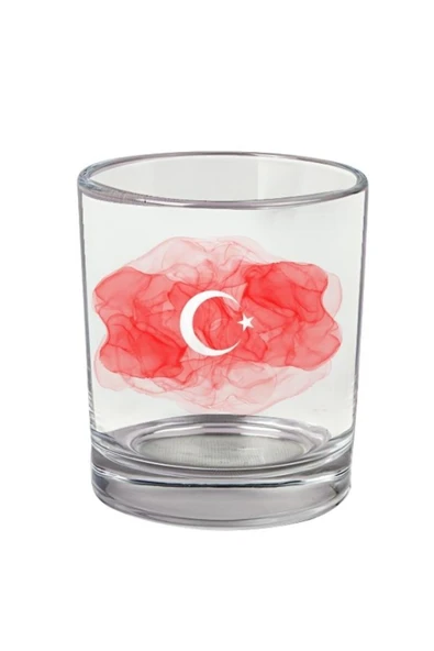 Özcan Tasarım Türk Bayraklı Viski Bardağı - Türk Bayraklı Bardak ürün görseli 1
