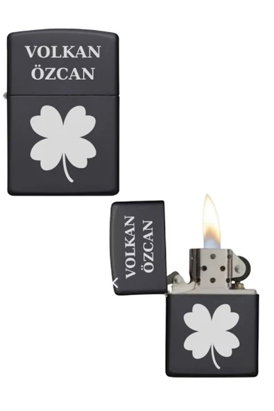 Özcan Tasarım Kişiye Özel Yonca Baskılı Metal Çakmak ürün görseli 1