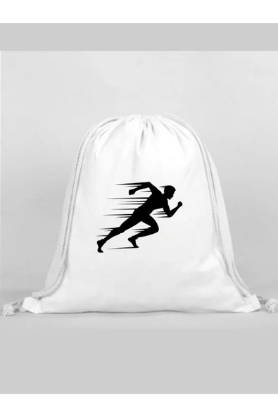 Özcan Tasarım Sporcu Baskılı Sırt Çantası - İp Büzgülü Spor Çanta ürün görseli 1
