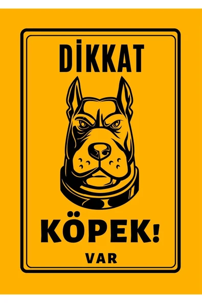 Özcan Tasarım Dikkat Köpek Var Uyarı İkaz Levhası ( PVC Kaplama ) 21 cm x 30 cm ürün görseli 1