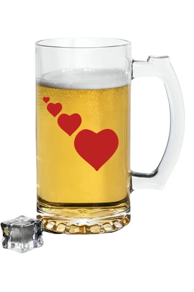 Özcan Tasarım Kalp Baskılı Bira Bardağı - Bira Bardak ürün görseli 1