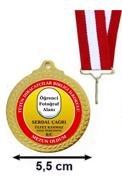Özcan Tasarım Kişiye Özel Fotoğraflı Madalya - Mezuniyet Madalyası ( 24 Adet ) ürün görseli 1