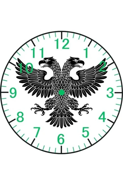 Özcan Tasarım Çift Başlı Kartal Model Duvar Saati - Kartallı Saat ürün görseli 1