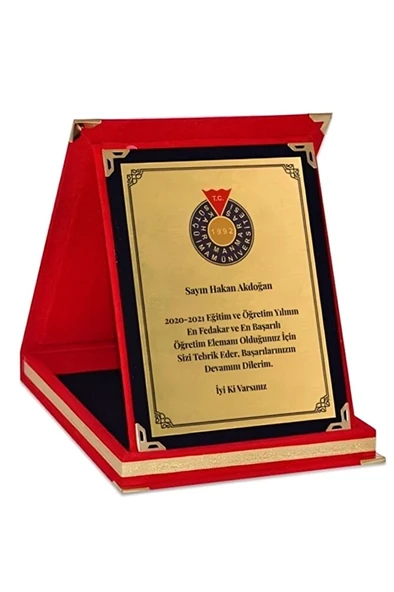 Kişiye Özel Kadife Plaket - Öğretmene Plaket - Büyük Boy Plaket ( 16 x 21 ) ürün görseli 1
