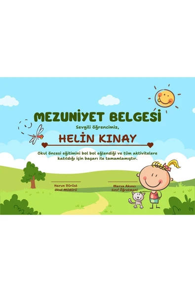 Özcan Tasarım Kişiye Özel Sertifika - Mezuniyet Sertifikası - Mezuniyet Belgesi ( 10 Adet ) Doğa ürün görseli 1