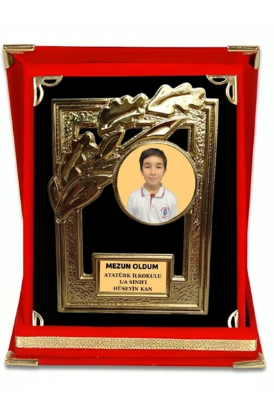Özcan Tasarım Fotoğraflı Plaket - Resimli Kadife Plaket - Kişiye Özel Kadife Plaket ( Büyük Boy ) ürün görseli 1