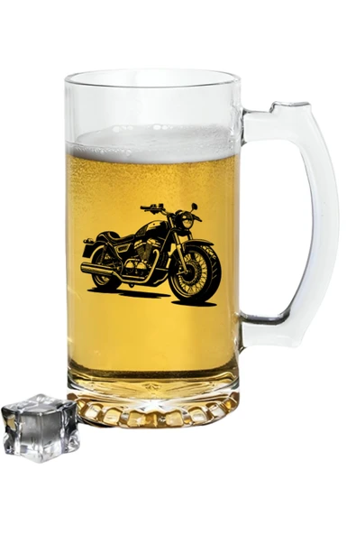 Özcan Tasarım Motorcu Baskılı Bira Bardağı - Bira Bardak ürün görseli 1