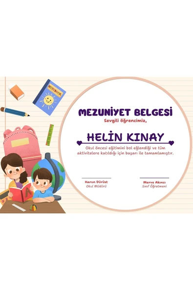 Özcan Tasarım Kişiye Özel Sertifika - Mezuniyet Sertifikası - Başarı Sertifikası ( 10 Adet ) Okul ürün görseli 1