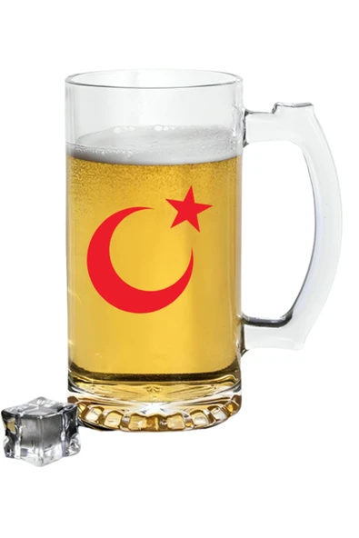 Özcan Tasarım Ay Yıldız Baskılı Bira Bardağı - Bira Bardak ürün görseli 1