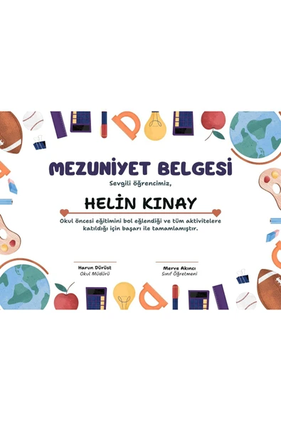Özcan Tasarım Kişiye Özel Sertifika - Mezuniyet Sertifikası - Başarı Sertifikası ( 10 Adet ) ürün görseli 1