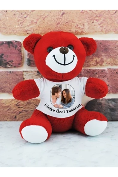 Özcan Tasarım Kişiye Özel Peluş Ayıcık - Resimli Ayıcık - Sevgiliye Ayıcık - Kişiye Özel Ayıcık ( 25 Cm ) ürün görseli 1