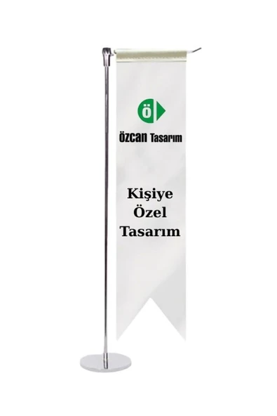 Özcan Tasarım Kişiye Özel Masa Bayrağı - Kırlangıç Bayrak - Logolu Masa Bayrağı ürün görseli 1