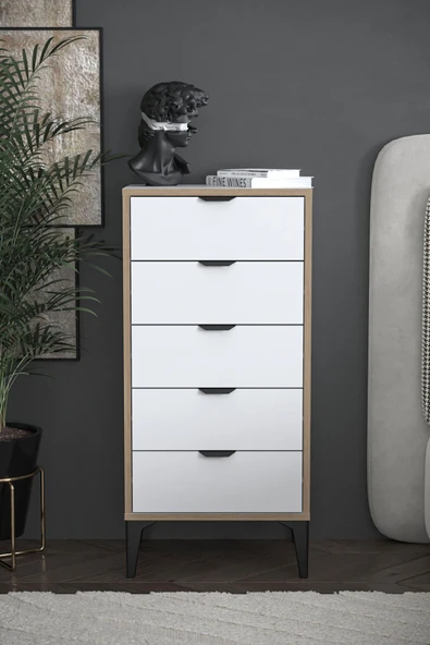 SARMOBİ Arden 5 Çekmeceli Şifonyer , Çamaşırlık ürün görseli 1