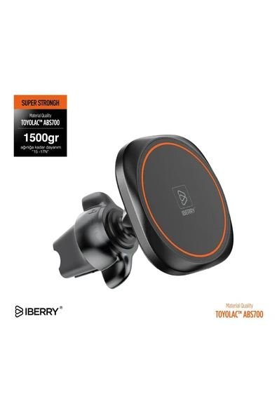 İBERRY MAGNA2 KIRMIZI KLİPSLİ MANYETİK ARAÇ İÇİ TELEFON TUTUCU ürün görseli 1