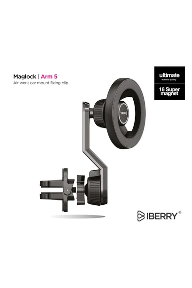 İBERRY MAGLOCK ARM 5 KLİPSLİ MAGSAFE ARAÇ İÇİ TELEFON TUTUCU ürün görseli 1