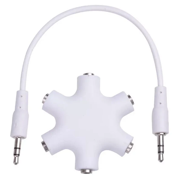 5 Port kulaklık çoklayıcı 3.5mm stereo 5in1 stereo çoklayıcı splitter ürün görseli 1