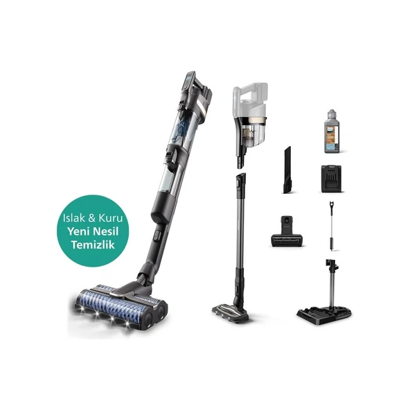 Philips AquaTrio 9000 Serisi Islak ve Kuru Temizlik Kablosuz Dikey Süpürge ürün görseli 1